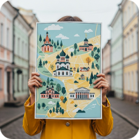 Воложин туристический. Карта города